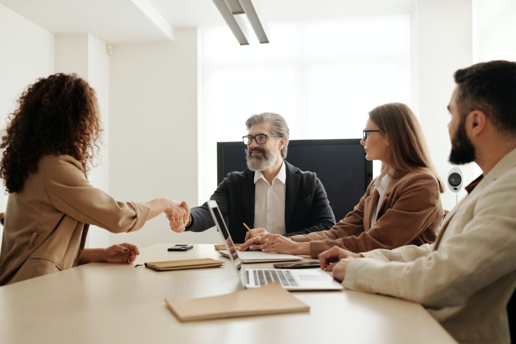 people around an office table