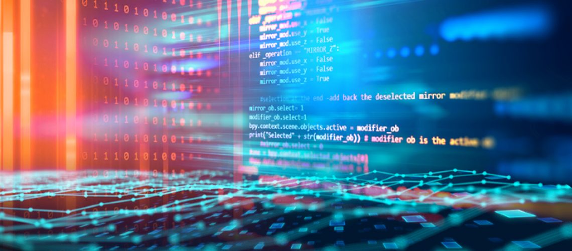 Programming code abstract technology background of software developer and  Computer script