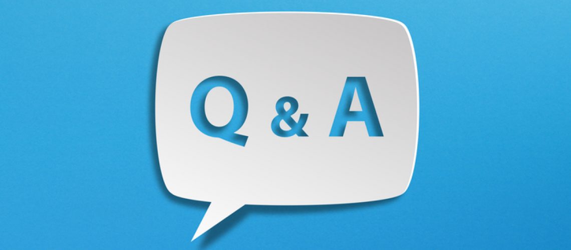 Question and answer speech bubble on blue background