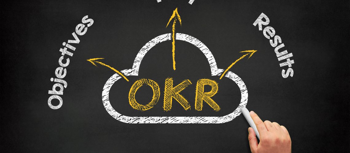 OKR Objective Key Results on chalkboard